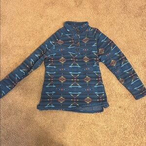 Blue Patterned Long Sleeve Shirt
